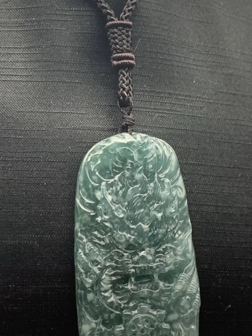 Certificate Jadeite Jade Green Wealth Dragon pendant